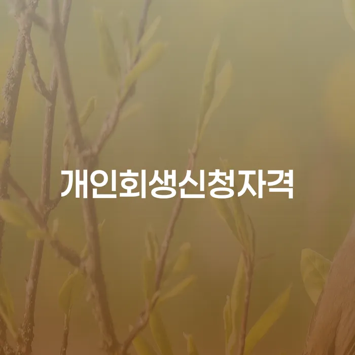 북가좌동 개인회생 신청자격과 절차